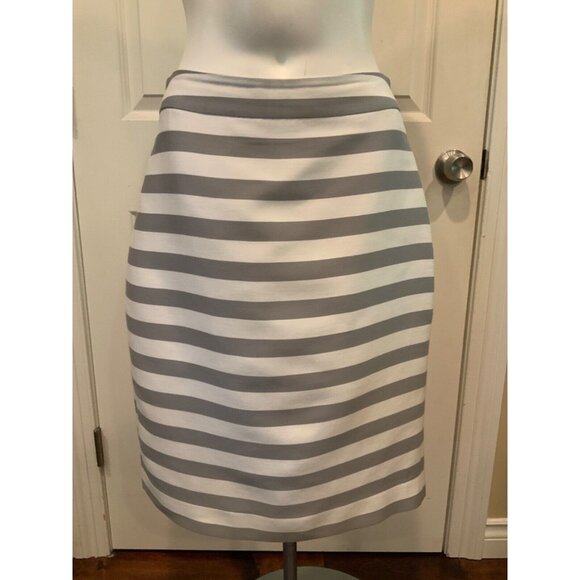 Kate Spade Gray & White Striped Pencil Skirt, Size 8 (US) - Picture 1 of 6